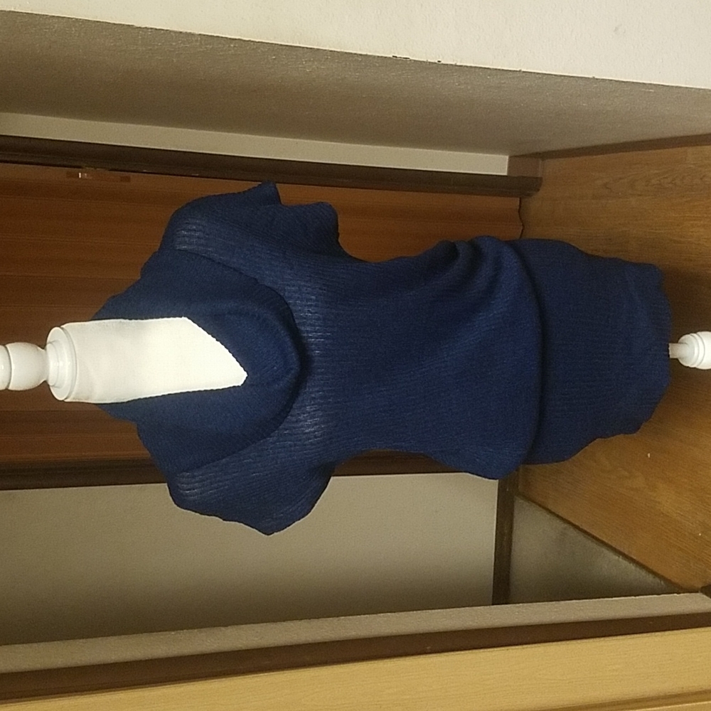 COLOR ME RED BLUE AND BLACK COWLNECK SWEATER DRESS